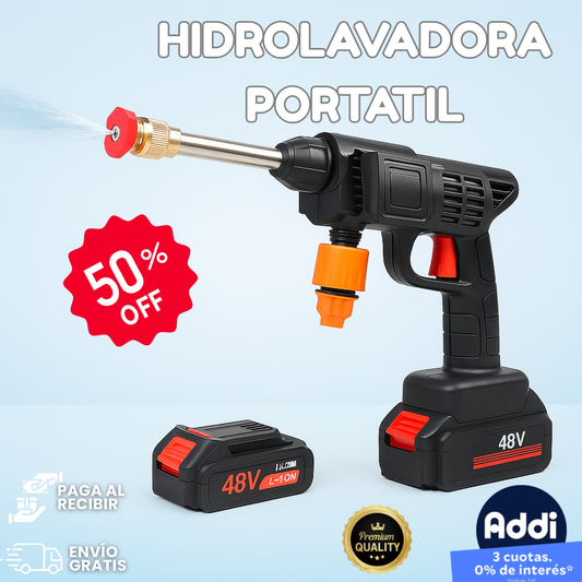 Hidrolavadora Portátil | 48V + 2 Baterías