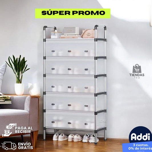Zapatero de 5 Niveles | Capacidad 18 pares con cajones