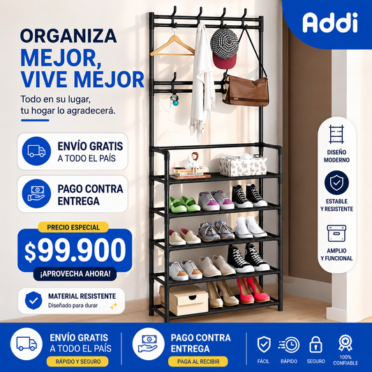 Multi Rack | Organizador 2 en 1 para tus zapatos y accesorios 👟👜